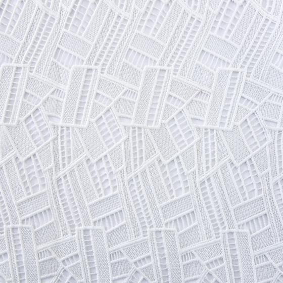 Punch Hole Embroidered White Cotton Lace