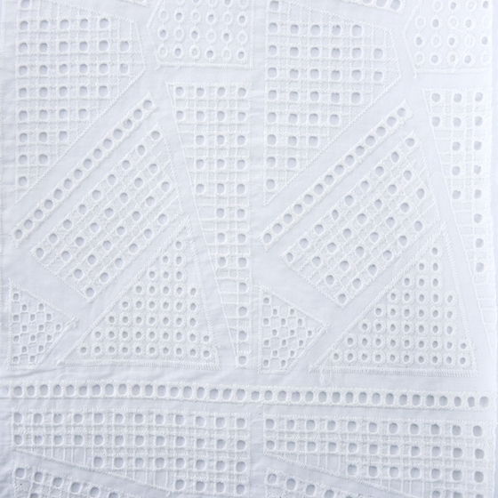 Embroidery White Cotton Fabric