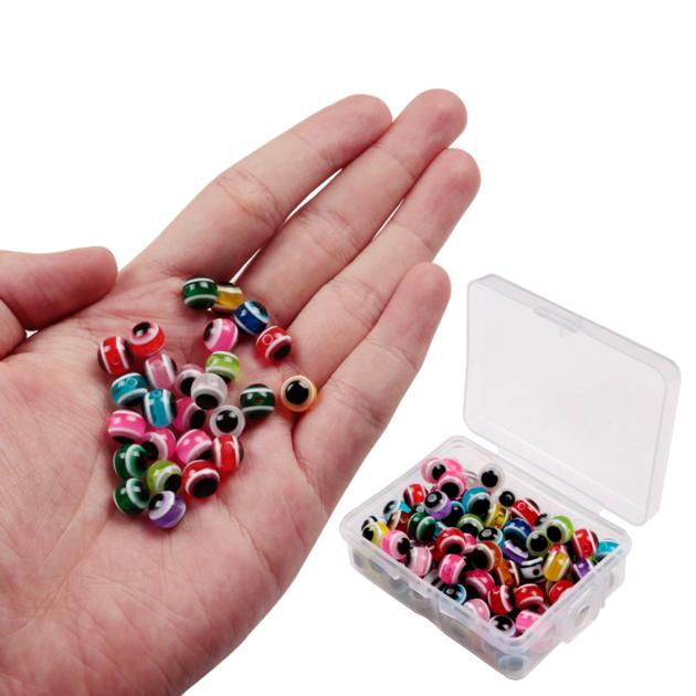 100 pcs/box 6mm 8mm 5mm 4mm Fish Eye Block Round Beads Mixed Colorful Fishing Round Bead Stopper