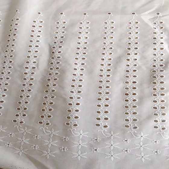 design cotton voile fabric with lace embroidery