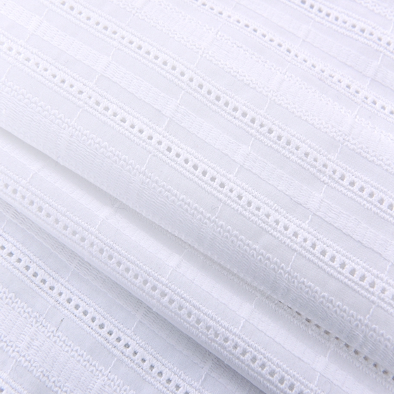 indonesia white cotton for women design eyelet lace embroidered voile fabric