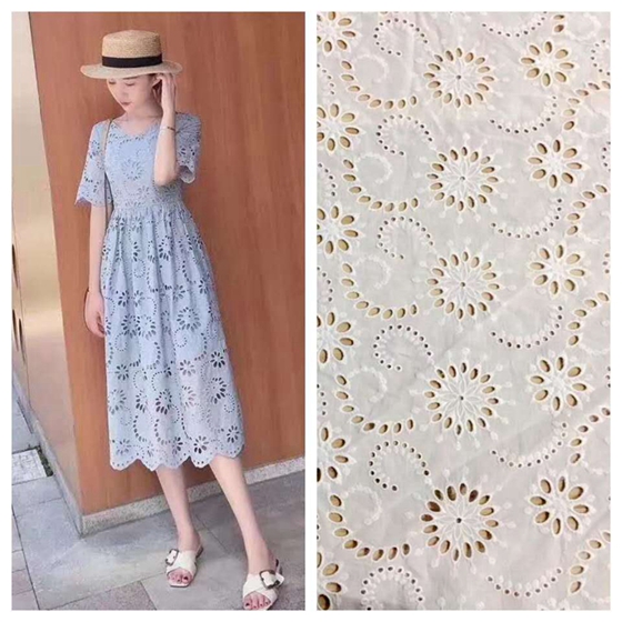 Voile Embroidered Pattern Plain White Lace