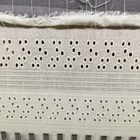 chemic lace embroidered 100% cotton fabrics for quilting denim fabric