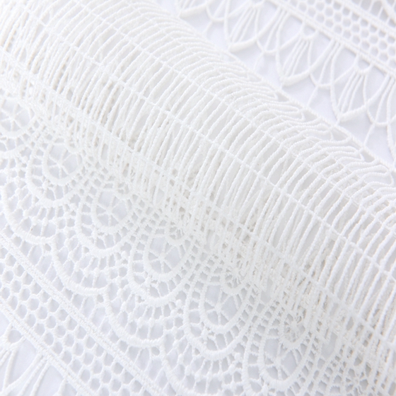 White Cotton Embroidery Chemical Lace Embroidered
