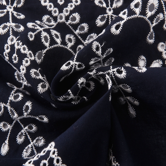 Embroidery Swiss Blue Cotton Embroidered Lace