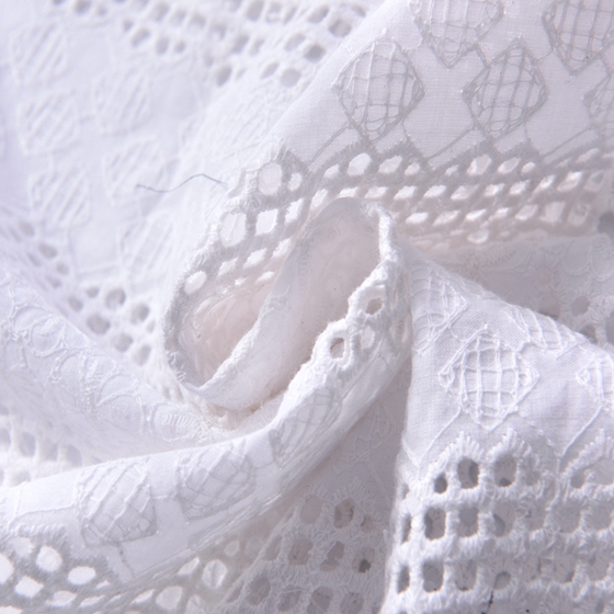 Lace Cotton Fabric With Embroidery