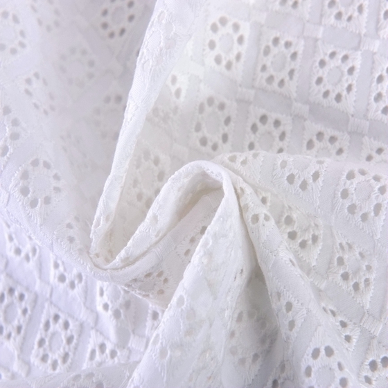 Keqiao Cotton Fabric For Dresses Embroidered