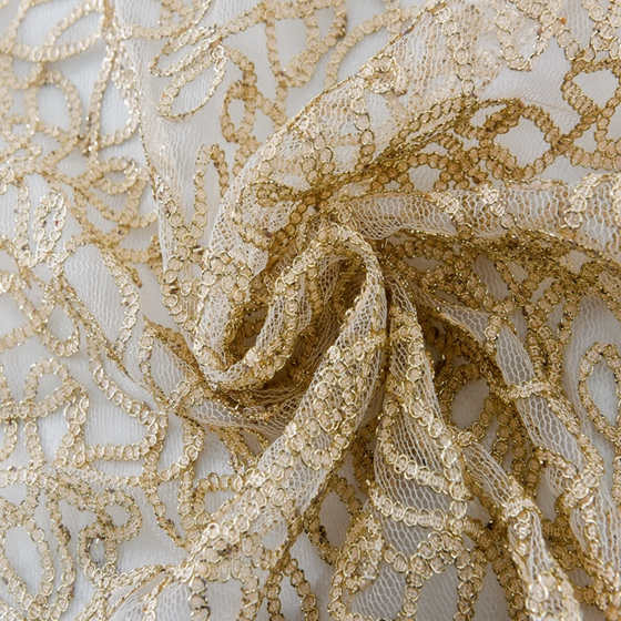 African Embroidery Gold Mesh Lace New