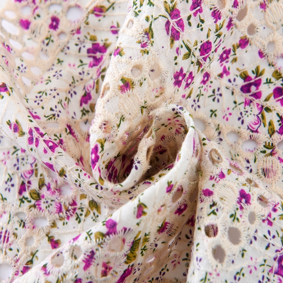 Swiss Eyelet Embroidery Fabric 100 Cotton