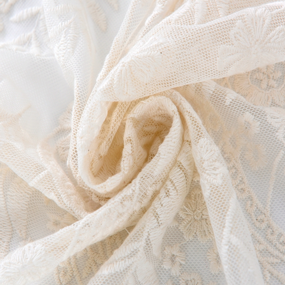 Net Guipure Lace Cotton Border Embroidery