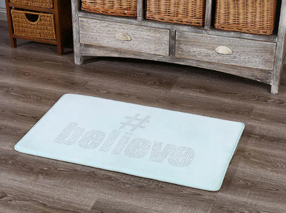 Striped absorbent non-slip floor mat