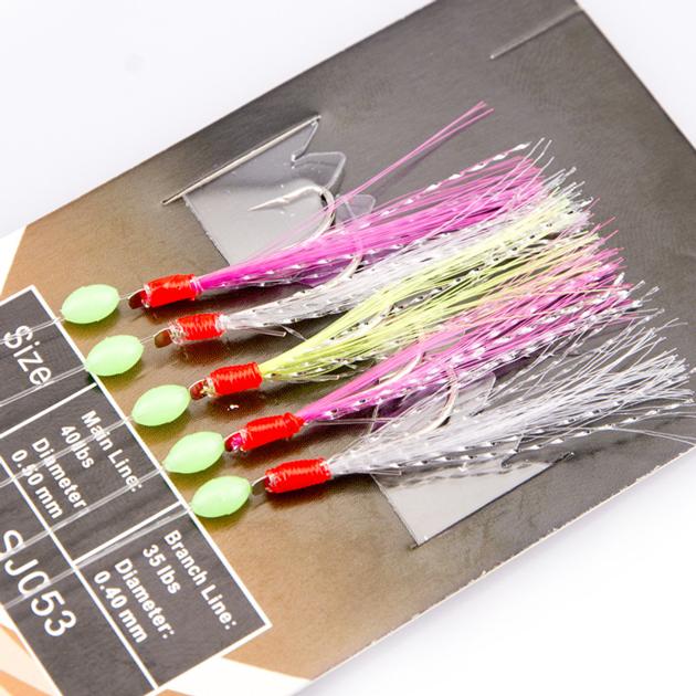 5pcs/pack Fishing Lure Bait Multi-color Sabiki Fishing Rigs Saltwater Fishing Hook Sabiki Rig Hooks