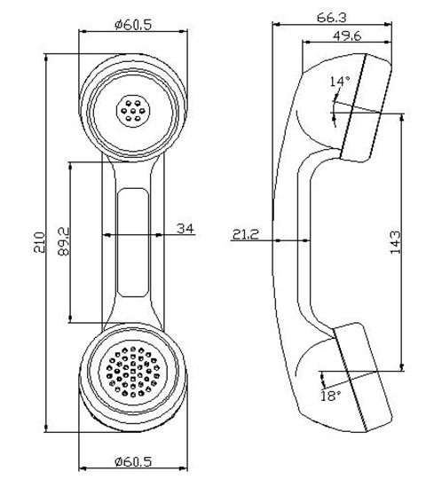 Anti Noise Handset Weather Proof Handset