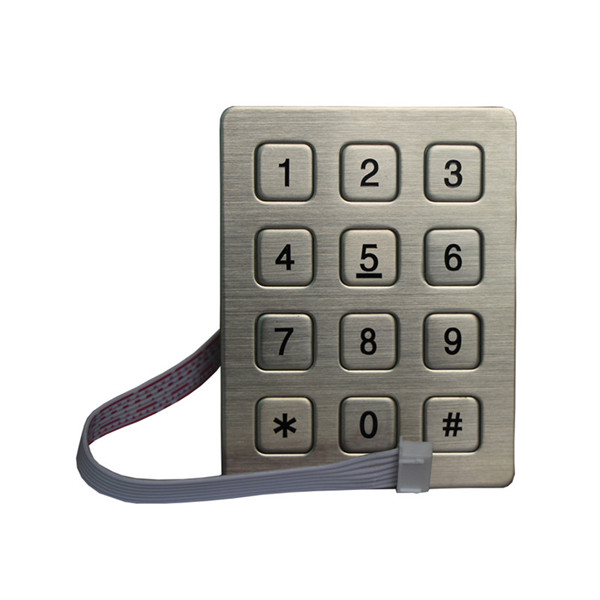 12 keys stainless steel outdoor keypad/ door lock numeric metal keypad/keypad for door control 