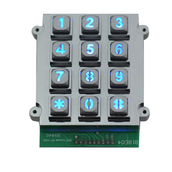 Metal digital audio door keypad,access control system keypad,numeric 12 keys keypad