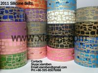 2011 fashion silicone rubber plastic belts