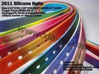 2011 fashion colorful silicone rubber plastic belts