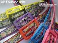 2011 fashion colorful silicone rubber plastic belts