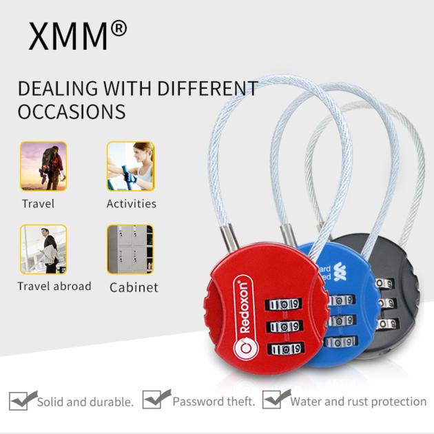 Cable lock combination wire security padlock xmm-8039