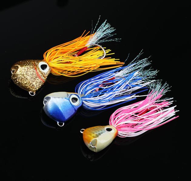 Squid Jigs with Skirt 65g 85g 100g Medai Jigging Lures Fishing for Sea Fishing Lead Head Jigs Bait