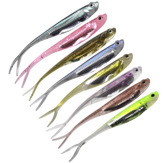 yoshikawa Fishing Soft Lures 7.5cm 1.8g Soft Jerk Shad Bait Fishing Worm Swim baits Silicone Soft Lu