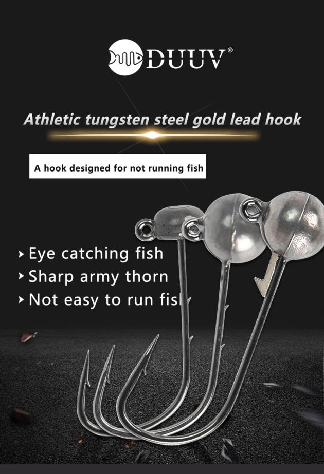 Tungsten Steel Head Fish Hooks Single