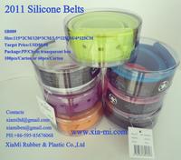 2011 fashion silicone rubber plastic belts