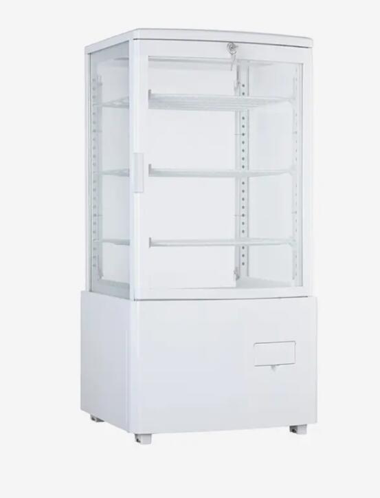   White 4-Sided Glass Refrigerated Display Case