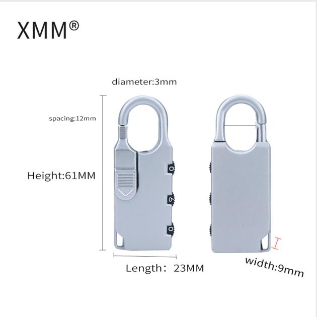 XMM Mini Padlock Zinc Alloy Travel