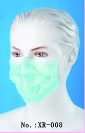 Disposable face mask with spot-welding elastic