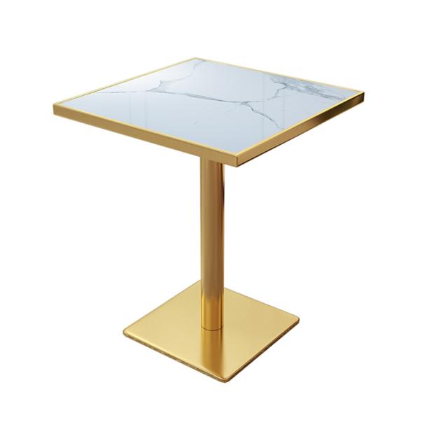 Golden square marble coffee table