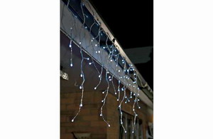 96 White LED Snowing Icicle Lights,christmas lights,LED lights,icicle lights