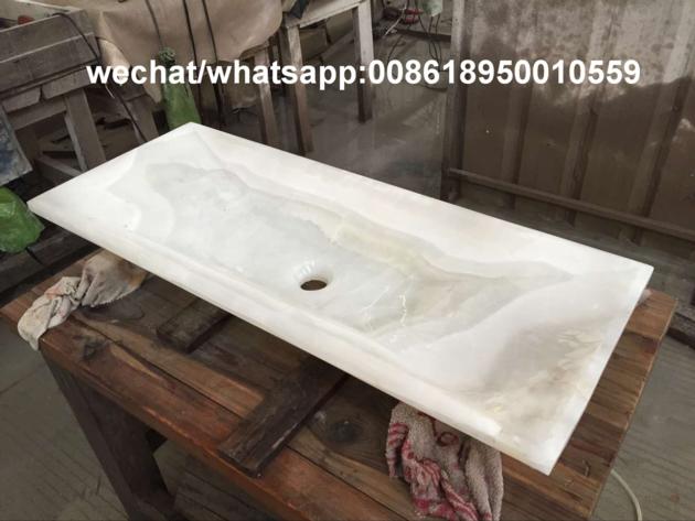 White Onyx Bathroom Sinks Stone Wash