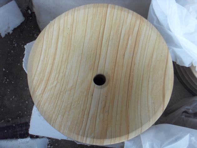 Yellow Sandstone Bathroom Round Sink Stone