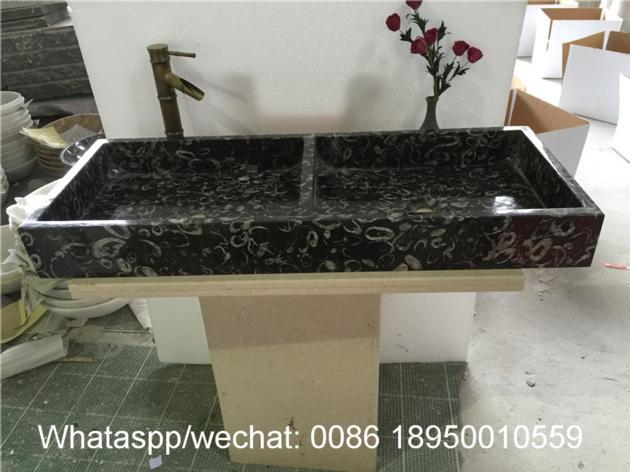 Black Sea Shell Marble Bath Rectangle