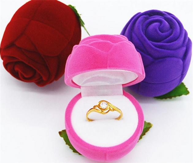 New Style velvet DIY rose flower rings box/jewelry box packaging