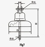 High-pressure line with ground wire disc hanging type porcelain insulator