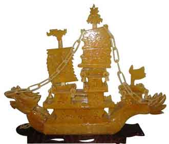 Jade carving--dragon boat