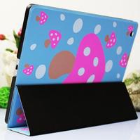  Leather Cute Table case for iPad 2 3 4, Simplicity Pattern of Mushroom