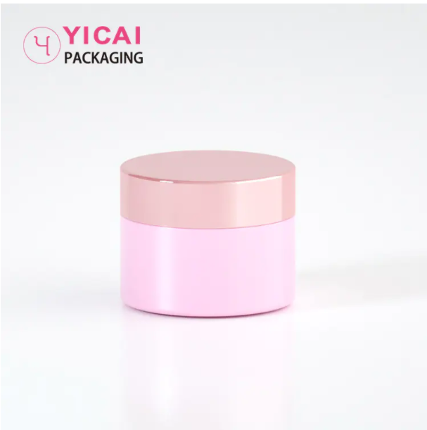 YC-G10 Pink Colored Acrylic Skin Care Cream Jars Containers