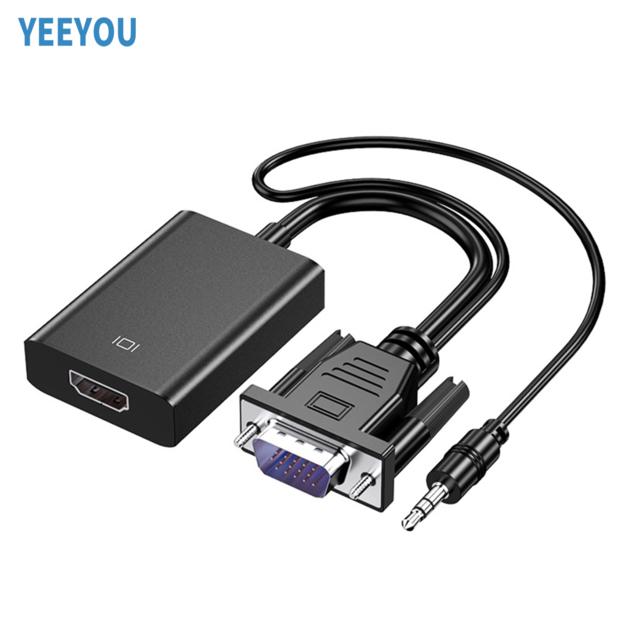 1080P VGA to Supporting HDM I Adapter Cable Male to Male Full HD Conversion Audio& Video Cable 