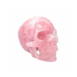 Realistic hollow skull rose quartz human skull