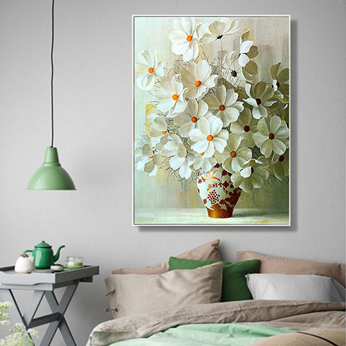 Luxurious Floral Crystal Porcelain Painting Murals