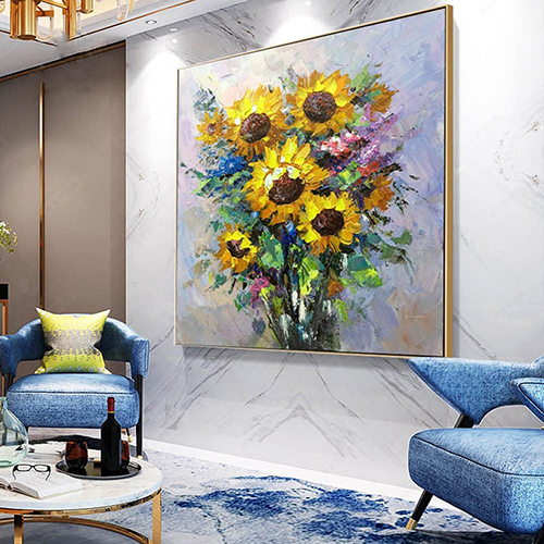 100% hand painted flower oil painting wall art Abstract wall decoration