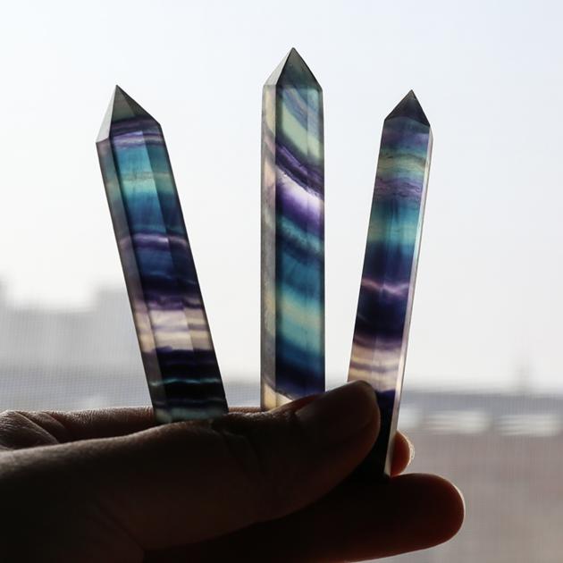 Rainbow fluorite points small crystal points healing crystals