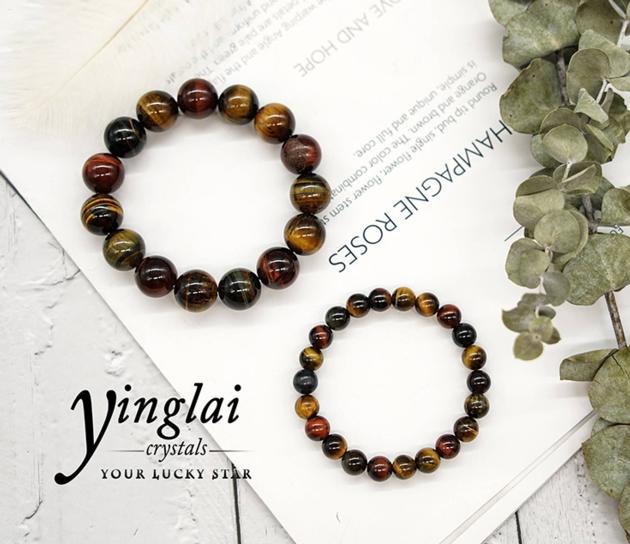 Multi colour tiger eye bracelet natural crystal bracelets