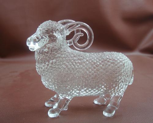 crystal glass goat animal figurine China Zodic
