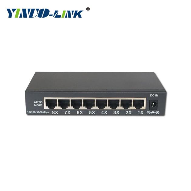Yinuo-link 8 port 10/100/1000Mbps switch low-power  Ethernet switch