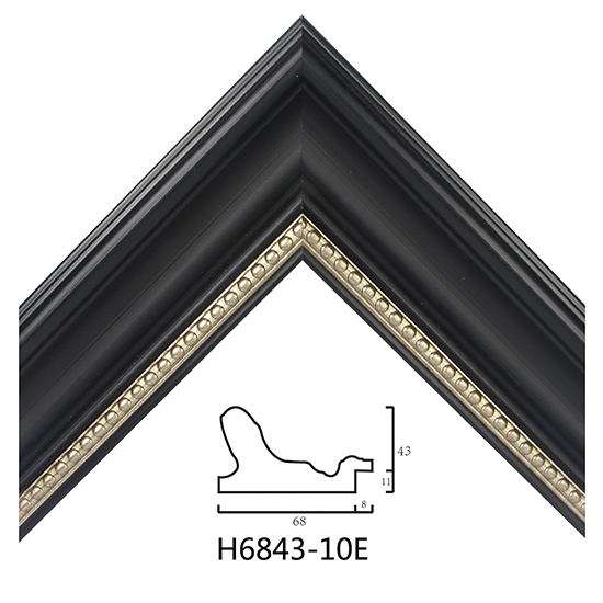 Quality Plastic Frame Moulding Wholesale Black White Color Not Embossed H6843
