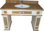 Washing table with stand in marble or polished bricks